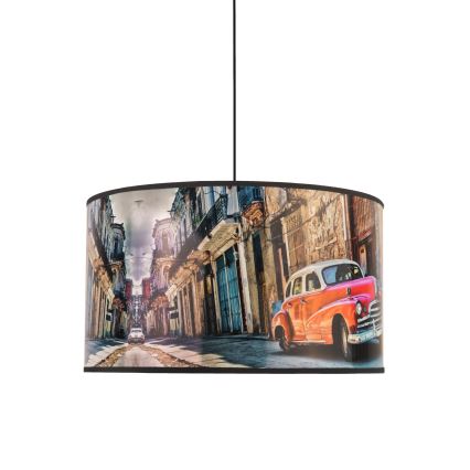 Duolla - Csillár zsinóron CUBA PIROS 1xE27/15W/230V átm. 35 cm