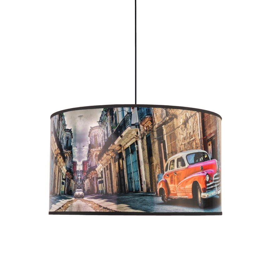 Duolla - Csillár zsinóron CUBA PIROS 1xE27/15W/230V átm. 35 cm