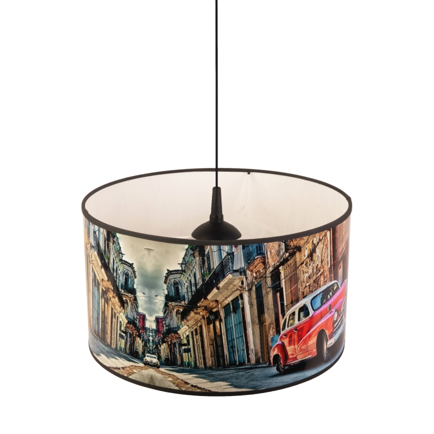 Duolla - Csillár zsinóron CUBA PIROS 1xE27/15W/230V átm. 35 cm