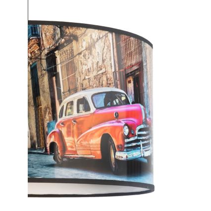 Duolla - Csillár zsinóron CUBA PIROS 1xE27/15W/230V átm. 35 cm