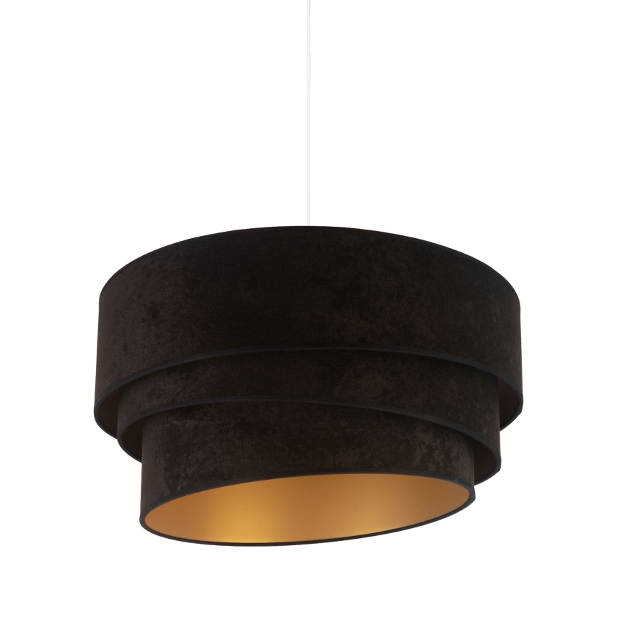 Duolla - Csillár zsinóron DEVON 1xE27/40W/230V átm. 45 cm fekete/arany