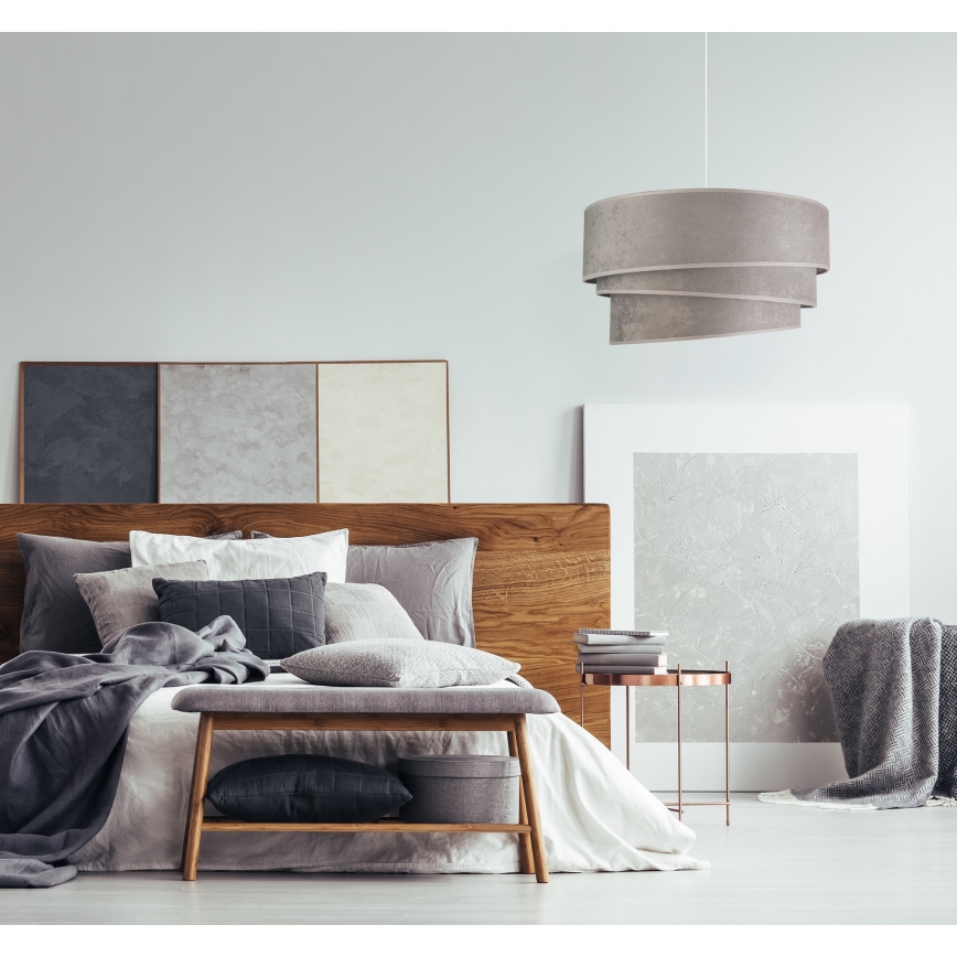 Duolla - Csillár zsinóron DEVON 1xE27/40W/230V átm. 45 cm szürke