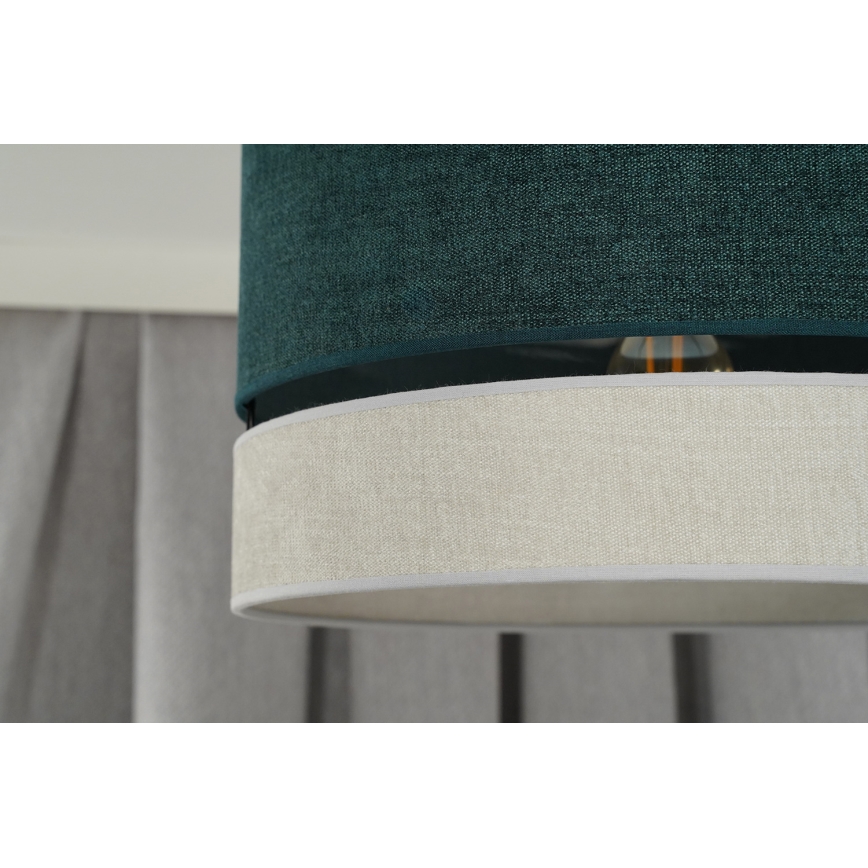 Duolla - Csillár zsinóron DOUBLE 1xE27/15W/230V átm. 40 cm zöld/szürke