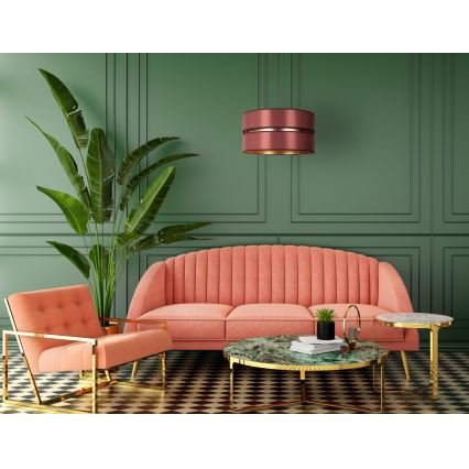 Duolla - Csillár zsinóron DUO 1xE27/15W/230V átm. 40 cm Burgundi/arany