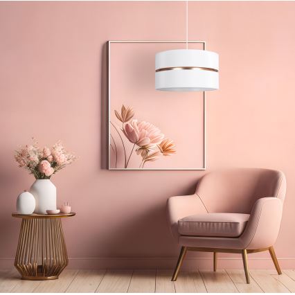 Duolla - Csillár zsinóron DUO 1xE27/15W/230V átm. 40 cm fehér/arany