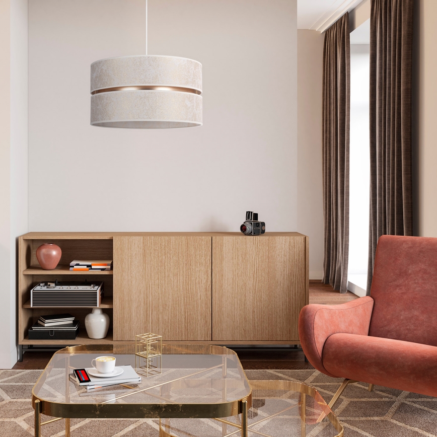 Duolla - Csillár zsinóron DUO 1xE27/15W/230V átm. 40 cm fehér/arany