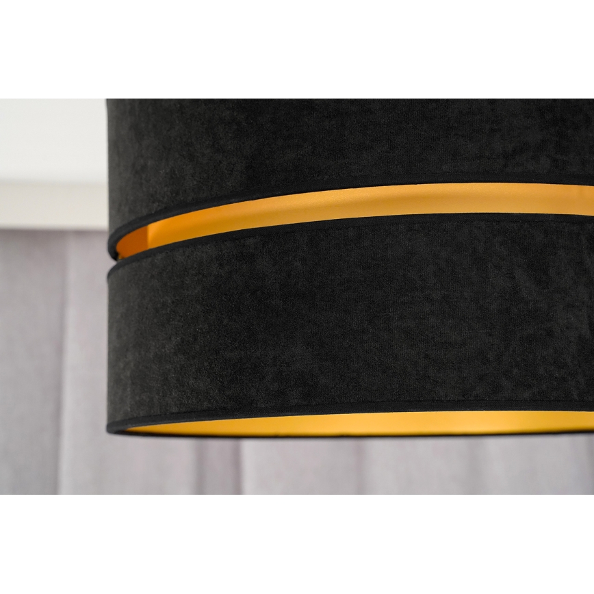 Duolla - Csillár zsinóron DUO 1xE27/15W/230V átm. 40 cm fekete/arany