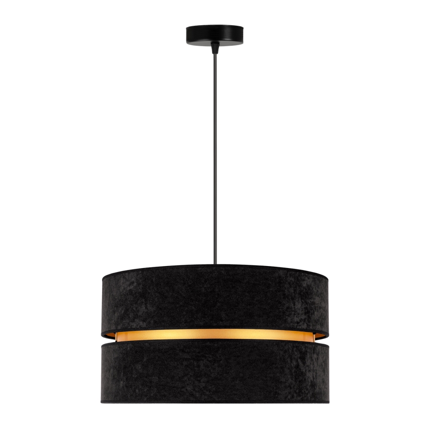 Duolla - Csillár zsinóron DUO 1xE27/15W/230V átm. 40 cm fekete/arany