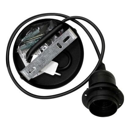 Duolla - Csillár zsinóron DUO 1xE27/15W/230V átm. 40 cm fekete/arany