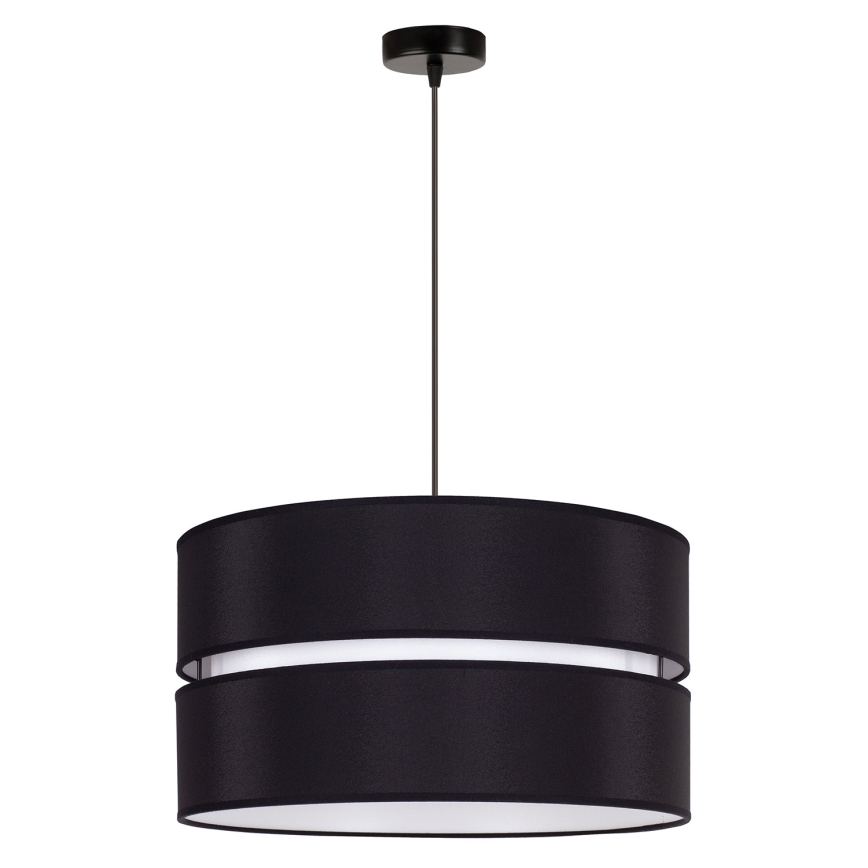 Duolla - Csillár zsinóron DUO 1xE27/15W/230V átm. 40 cm fekete/fehér