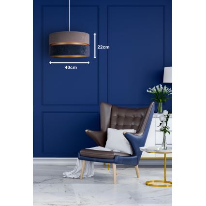 Duolla - Csillár zsinóron DUO 1xE27/15W/230V átm. 40 cm kék