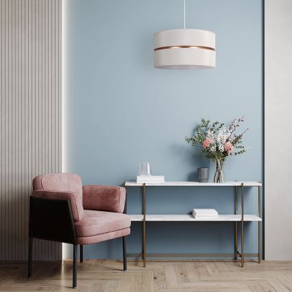 Duolla - Csillár zsinóron DUO 1xE27/15W/230V átm. 40 cm krémes/arany