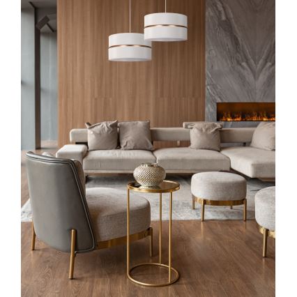 Duolla - Csillár zsinóron DUO 1xE27/15W/230V átm. 40 cm krémes/arany