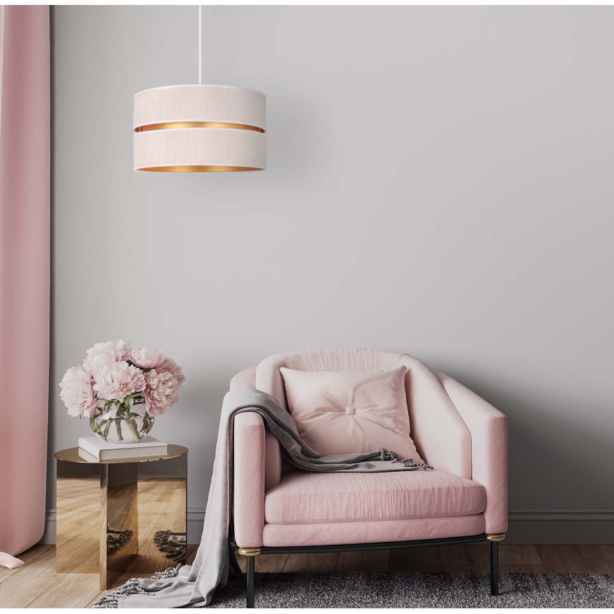 Duolla - Csillár zsinóron DUO 1xE27/15W/230V átm. 40 cm krémes/arany