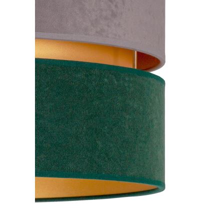 Duolla - Csillár zsinóron DUO 1xE27/15W/230V átm. 40 cm szürke/zöld/arany