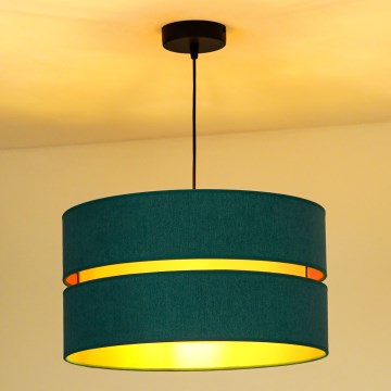 Duolla - Csillár zsinóron DUO 1xE27/15W/230V átm. 40 cm türkiz/arany