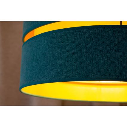 Duolla - Csillár zsinóron DUO 1xE27/15W/230V átm. 40 cm türkiz/arany