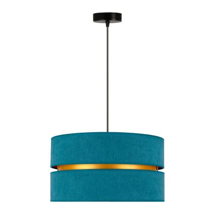 Duolla - Csillár zsinóron DUO 1xE27/15W/230V átm. 40 cm türkiz/arany