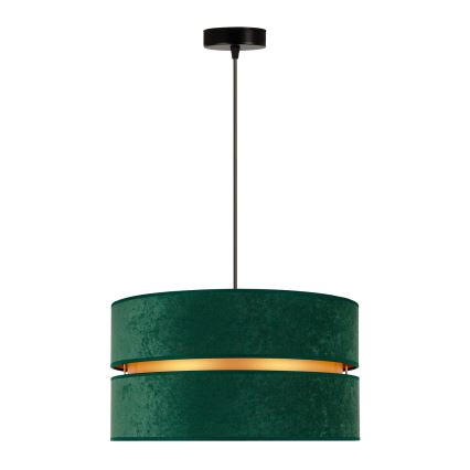 Duolla - Csillár zsinóron DUO 1xE27/15W/230V átm. 40 cm zöld/arany