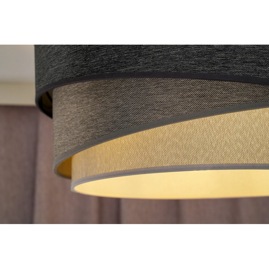 Duolla - Csillár zsinóron KOBO 1xE27/15W/230V átm. 45 cm antracit/szürke/fehér