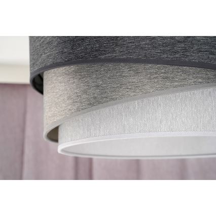 Duolla - Csillár zsinóron KOBO 1xE27/15W/230V átm. 45 cm antracit/szürke/fehér