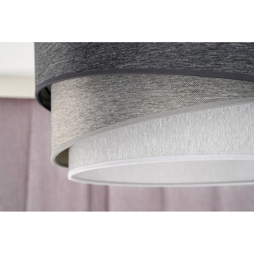 Duolla - Csillár zsinóron KOBO 1xE27/15W/230V átm. 45 cm antracit/szürke/fehér