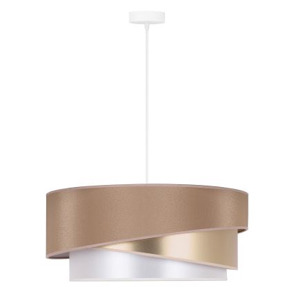Duolla - Csillár zsinóron KOBO 1xE27/15W/230V átm. 45 cm bézs/arany/fehér
