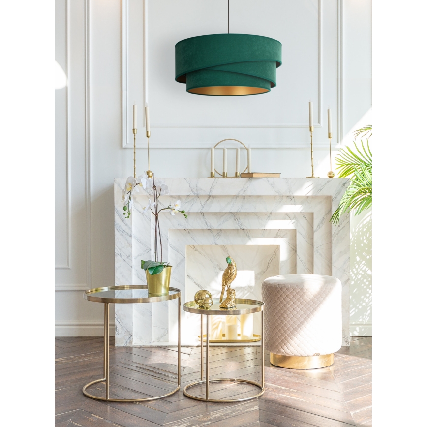 Duolla - Csillár zsinóron KOBO 1xE27/15W/230V átm. 45 cm zöld/arany