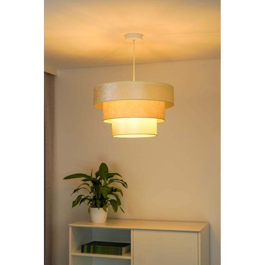 Duolla - Csillár zsinóron LUNETA 1xE27/40W/230V átm. 45 cm krémes