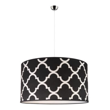 Duolla - Csillár zsinóron MAROKO 1xE27/40W/230V átm. 45 cm fekete/fehér