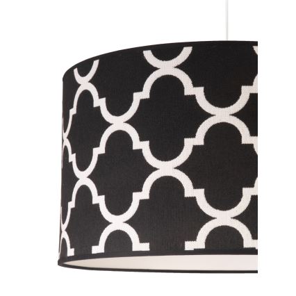 Duolla - Csillár zsinóron MAROKO 1xE27/40W/230V átm. 45 cm fekete/fehér