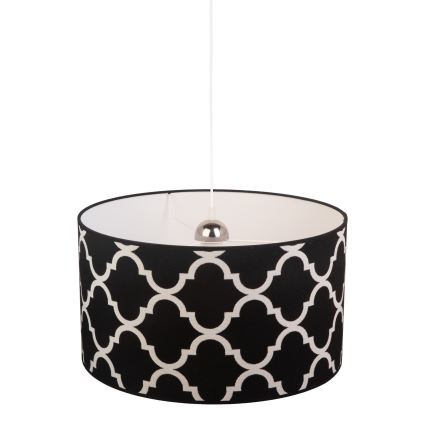 Duolla - Csillár zsinóron MAROKO 1xE27/40W/230V átm. 45 cm fekete/fehér