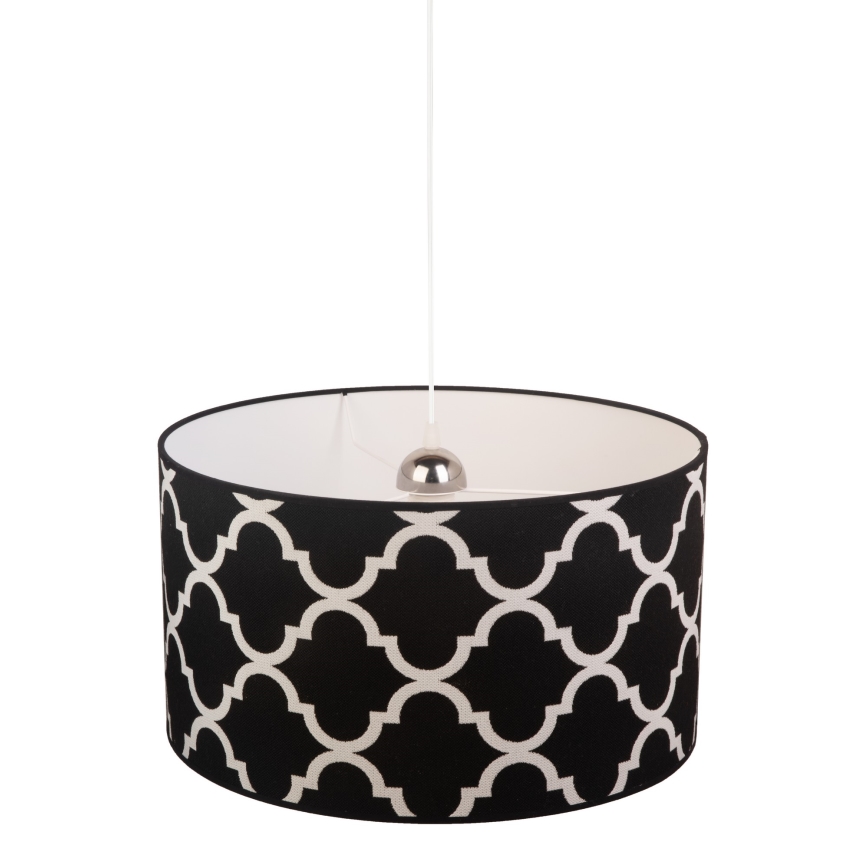 Duolla - Csillár zsinóron MAROKO 1xE27/40W/230V átm. 45 cm fekete/fehér