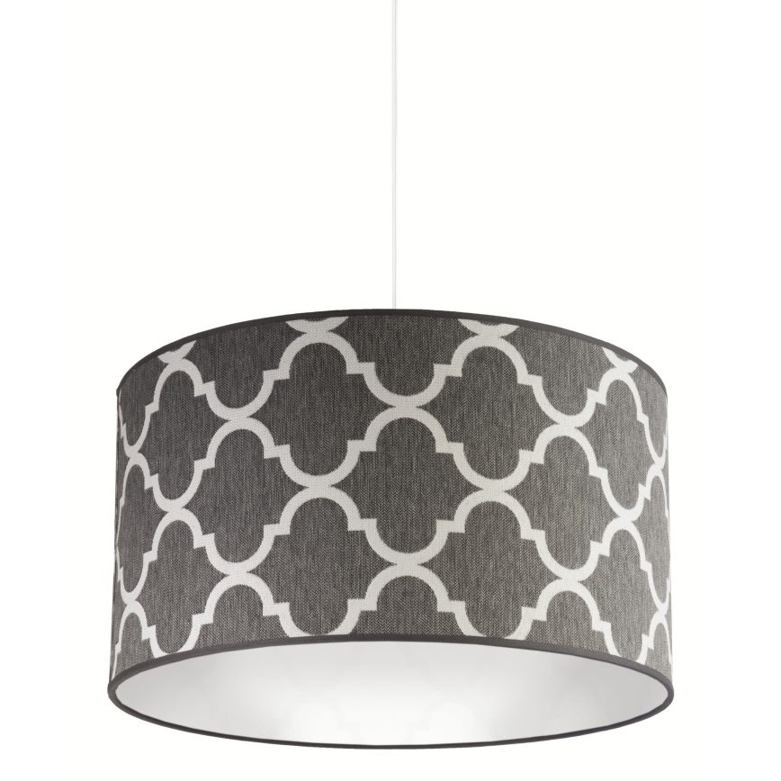 Duolla - Csillár zsinóron MAROKO 1xE27/40W/230V átm. 45 cm szürke/fehér