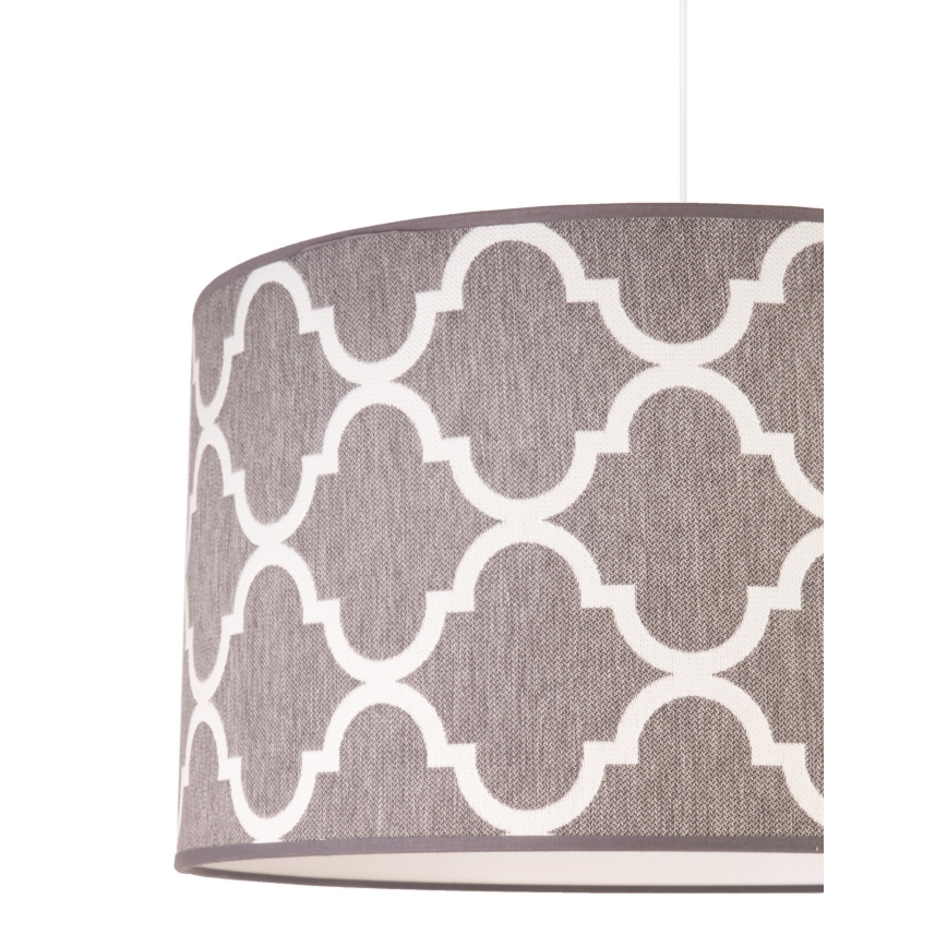 Duolla - Csillár zsinóron MAROKO 1xE27/40W/230V átm. 45 cm szürke/fehér