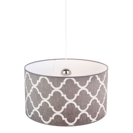 Duolla - Csillár zsinóron MAROKO 1xE27/40W/230V átm. 45 cm szürke/fehér