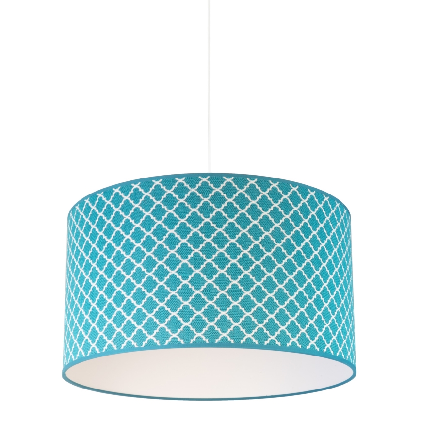 Duolla - Csillár zsinóron MAROKO 1xE27/40W/230V átm. 45 cm türkiz/fehér