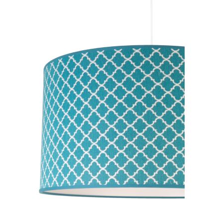 Duolla - Csillár zsinóron MAROKO 1xE27/40W/230V átm. 45 cm türkiz/fehér