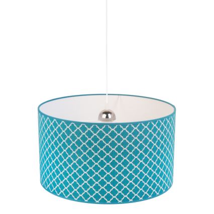 Duolla - Csillár zsinóron MAROKO 1xE27/40W/230V átm. 45 cm türkiz/fehér