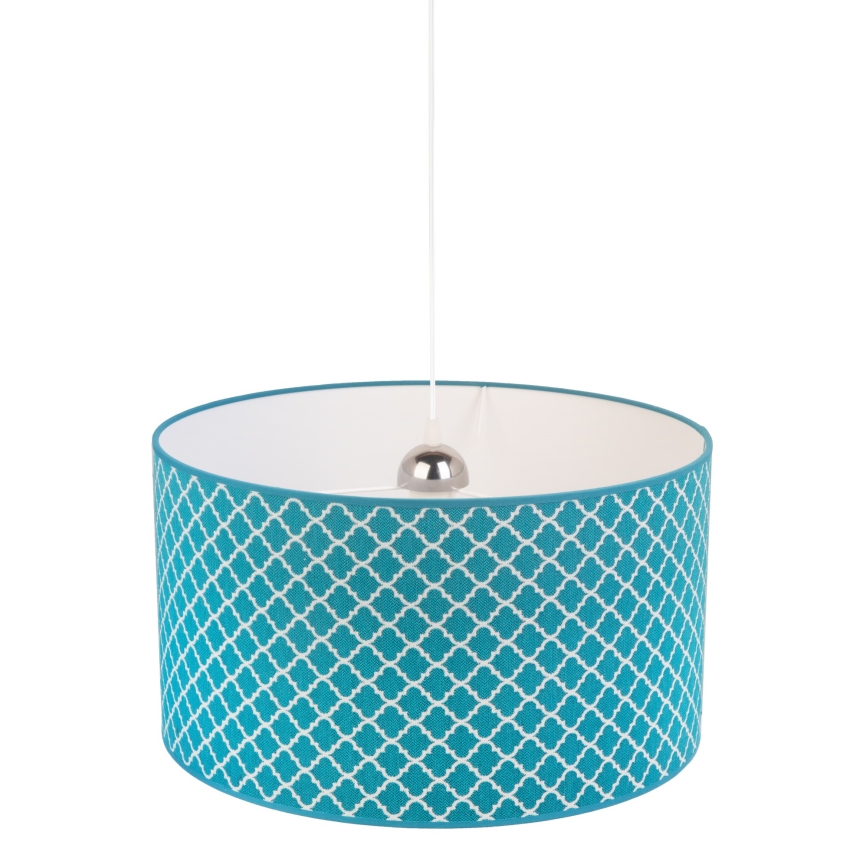 Duolla - Csillár zsinóron MAROKO 1xE27/40W/230V átm. 45 cm türkiz/fehér