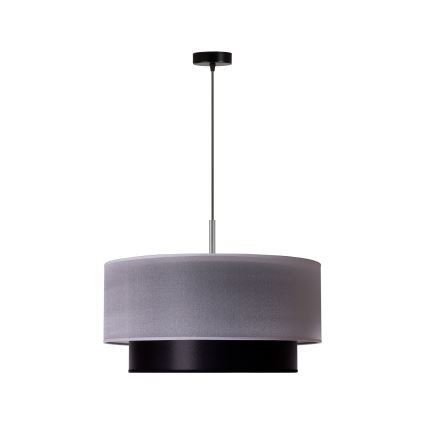 Duolla - Csillár zsinóron NANTES 1xE27/15W/230V á. 45 cm ezüst/fekete