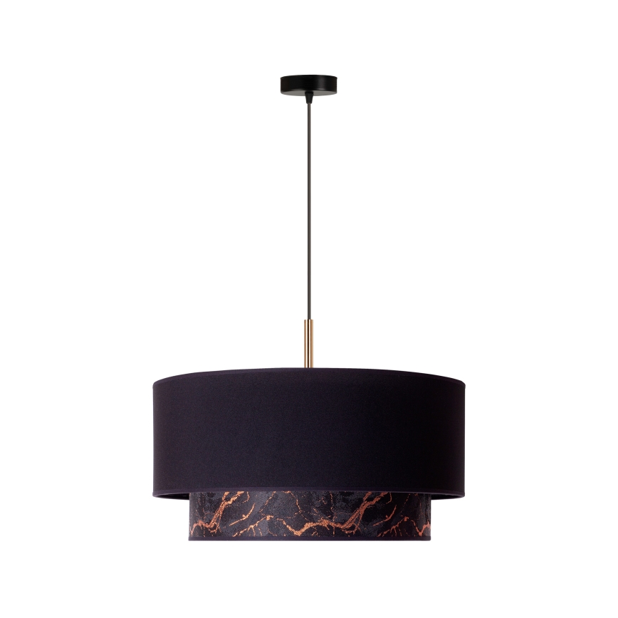 Duolla - Csillár zsinóron NANTES 1xE27/15W/230V á. 45 cm fekete/réz