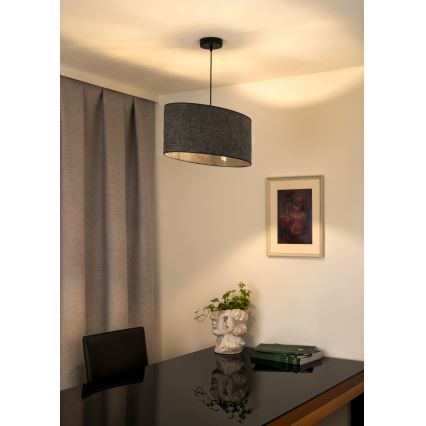 Duolla - Csillár zsinóron OVAL 1xE27/15W/230V szürke