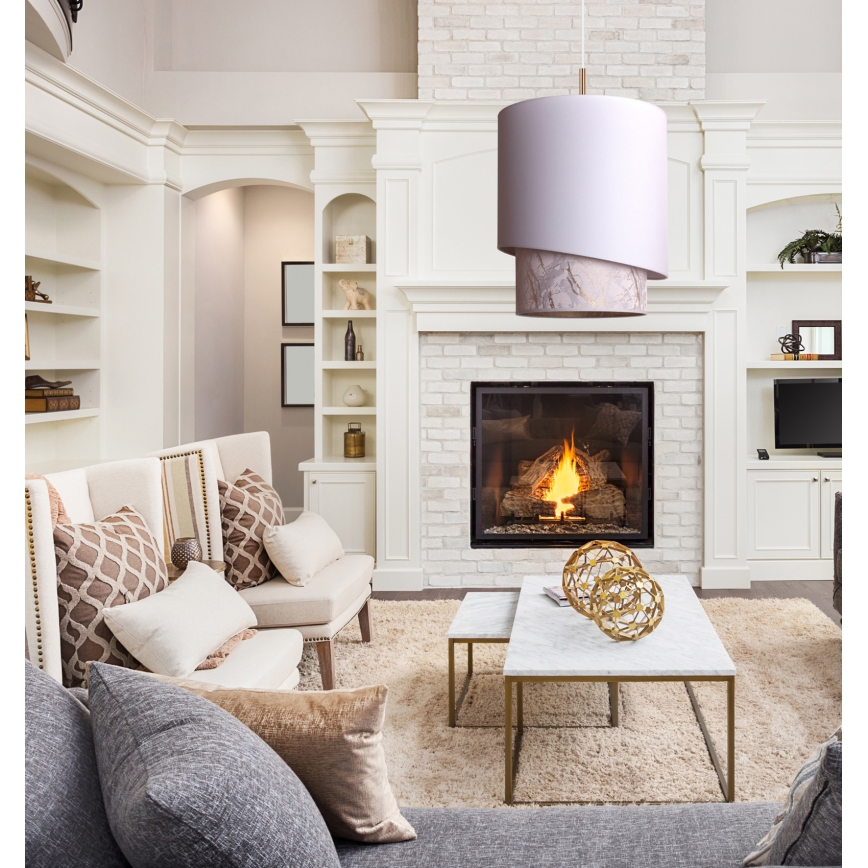 Duolla - Csillár zsinóron PARIS 1xE27/15W/230V á. 40 cm fehér/bézs