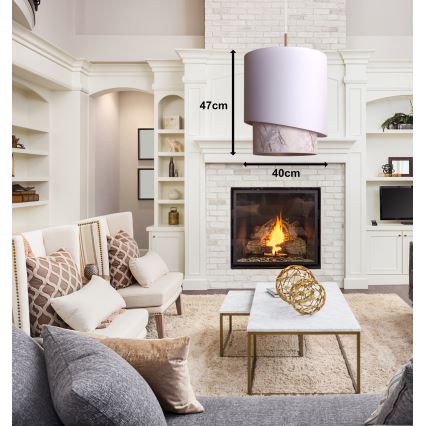 Duolla - Csillár zsinóron PARIS 1xE27/15W/230V á. 40 cm fehér/bézs