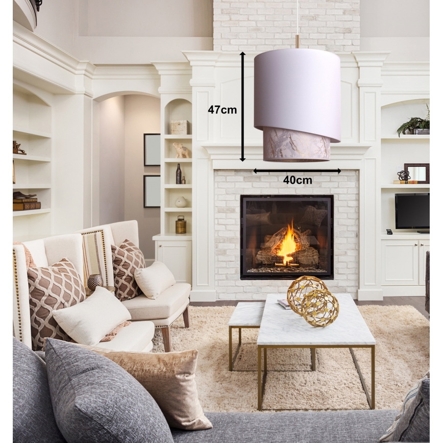 Duolla - Csillár zsinóron PARIS 1xE27/15W/230V á. 40 cm fehér/bézs