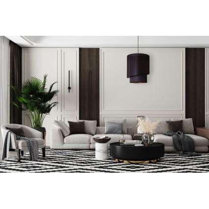 Duolla - Csillár zsinóron PARIS 1xE27/15W/230V á. 40 cm fekete/arany