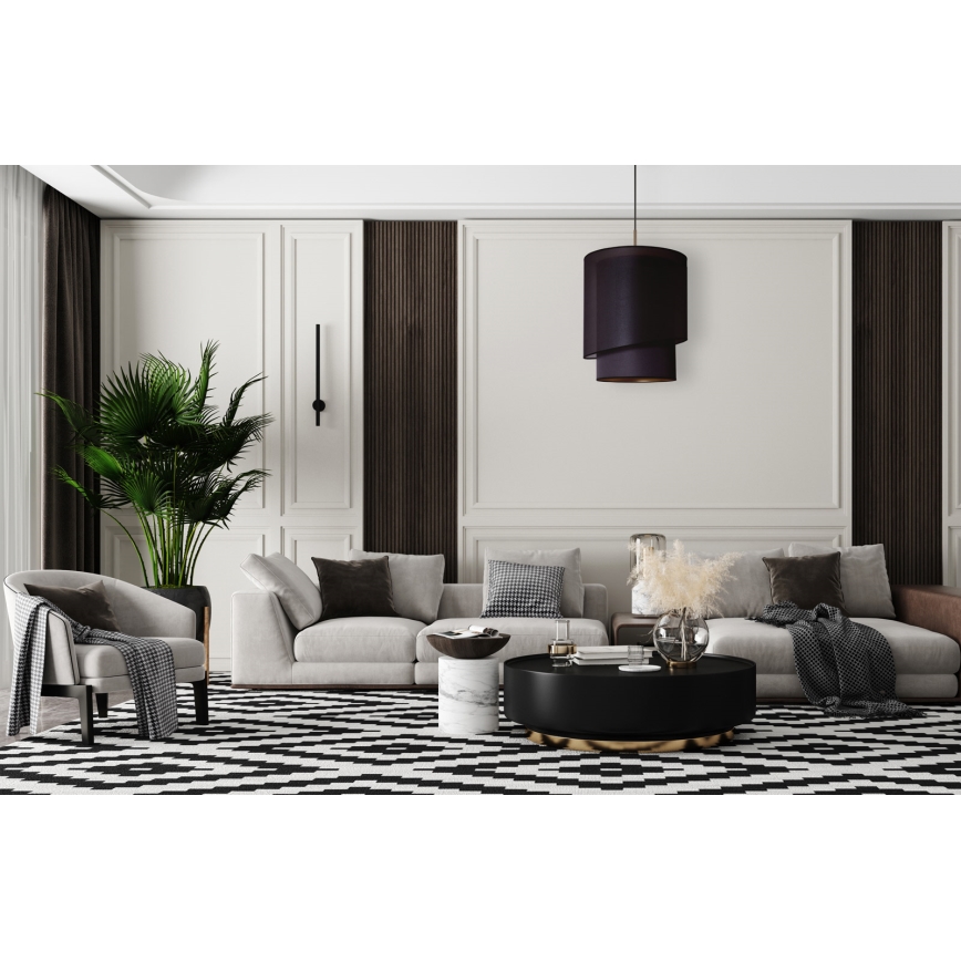 Duolla - Csillár zsinóron PARIS 1xE27/15W/230V á. 40 cm fekete/arany