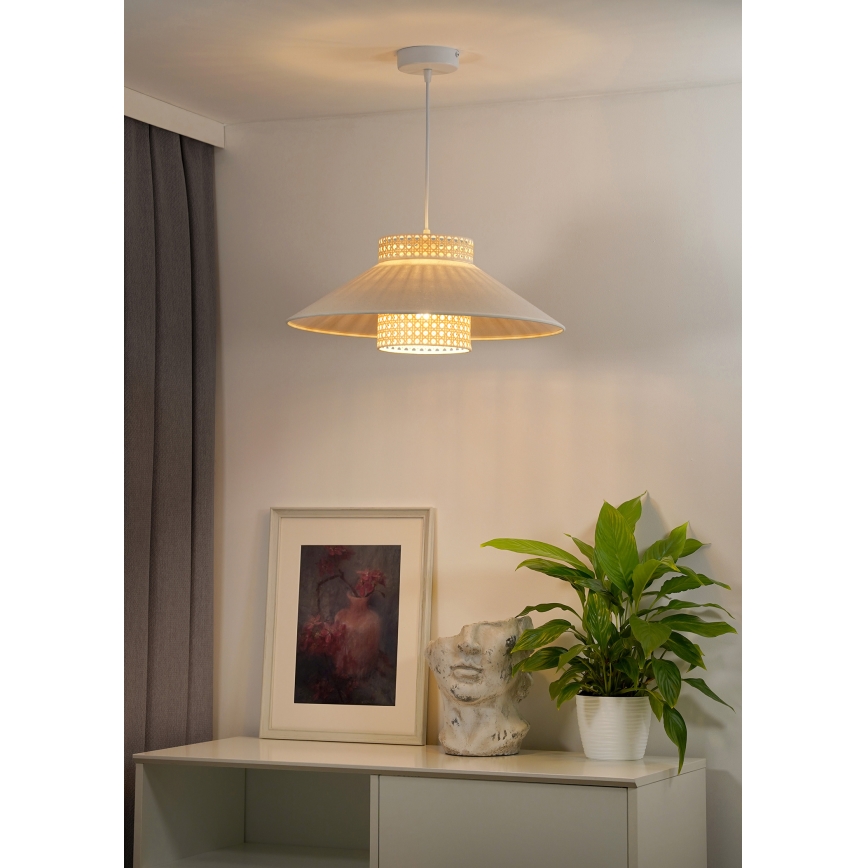 Duolla - Csillár zsinóron RIO RATTAN 1xE27/15W/230V átm. 45 cm bézs/rattan