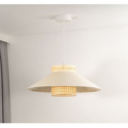 Duolla - Csillár zsinóron RIO RATTAN 1xE27/15W/230V átm. 45 cm bézs/rattan